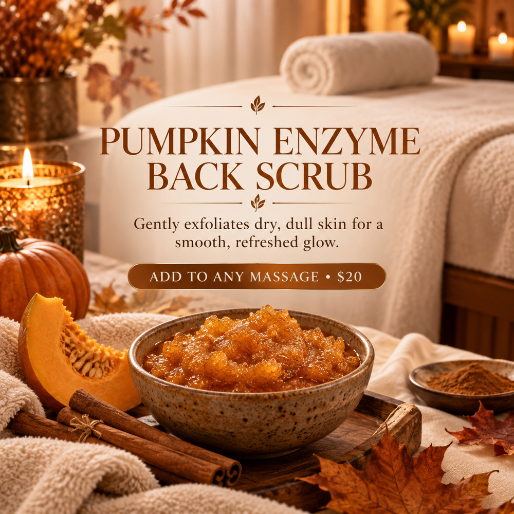 🎃 Pumpkin Enzyme Back Scrub 🎃 at Kalm & Glow in Fortmill, SC