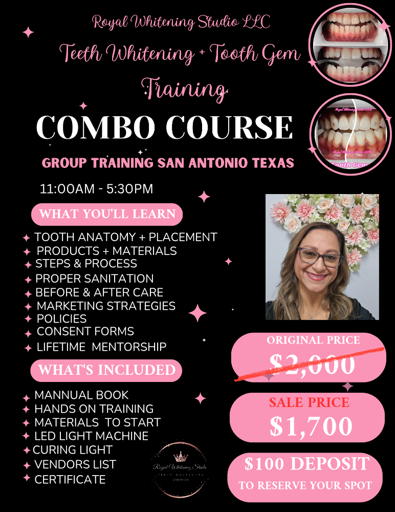Teeth Whitening & Gem Bundle Course at Royal Whitening Studio LLC in Copperas Cove, TX