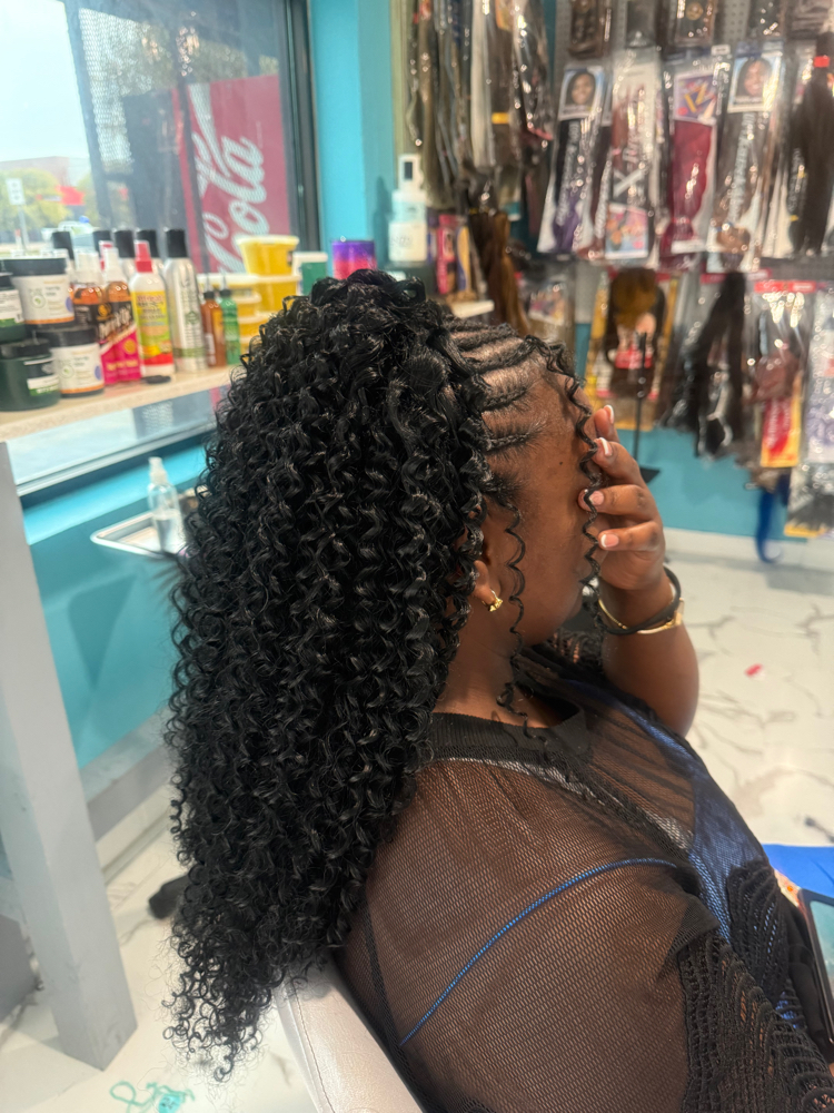 Half Cornrow Half Sewing