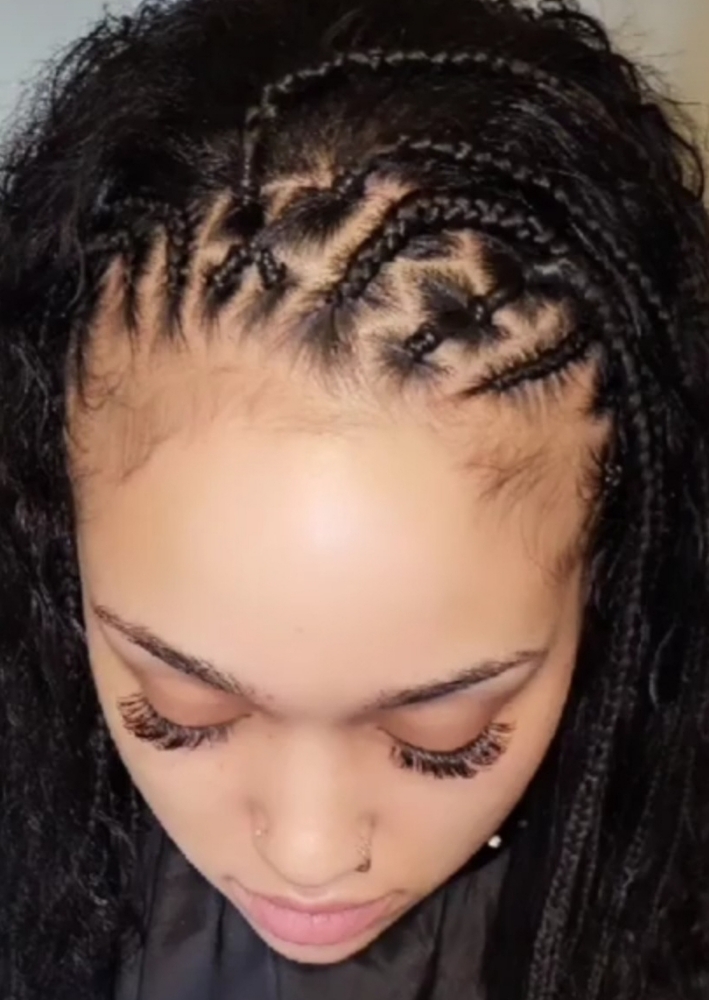 half front braids natural hair