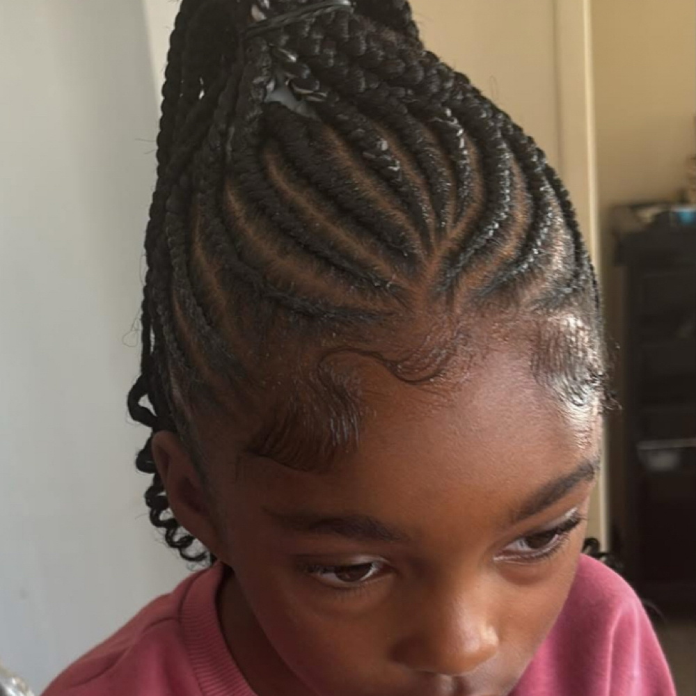 Kids Small Feed-in Braids at Royal Miss Braids and Beauty in Battle Creek, MI