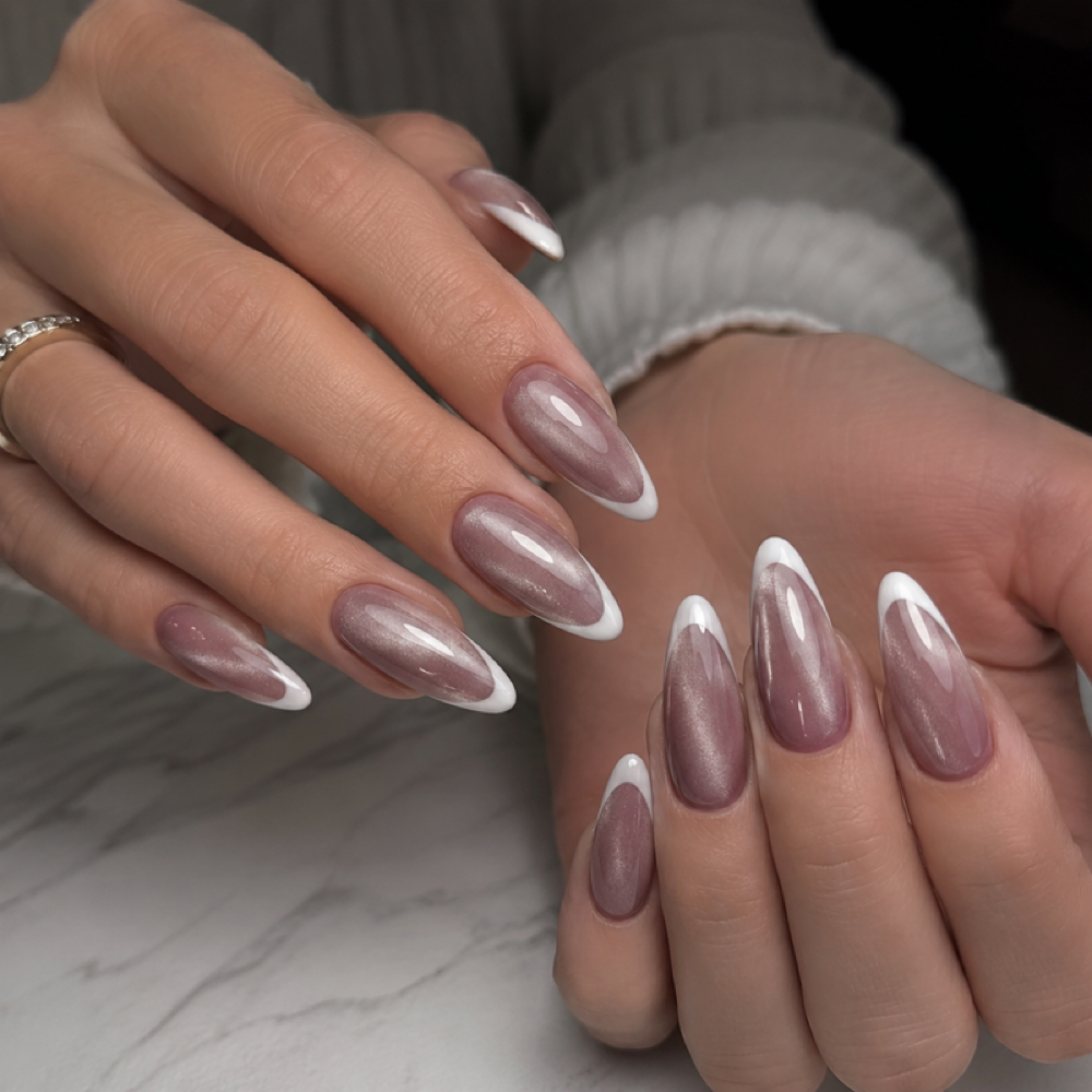 Long Nails / Cat Eye + French — $13 at Julia Nails Florida in Orlando, FL