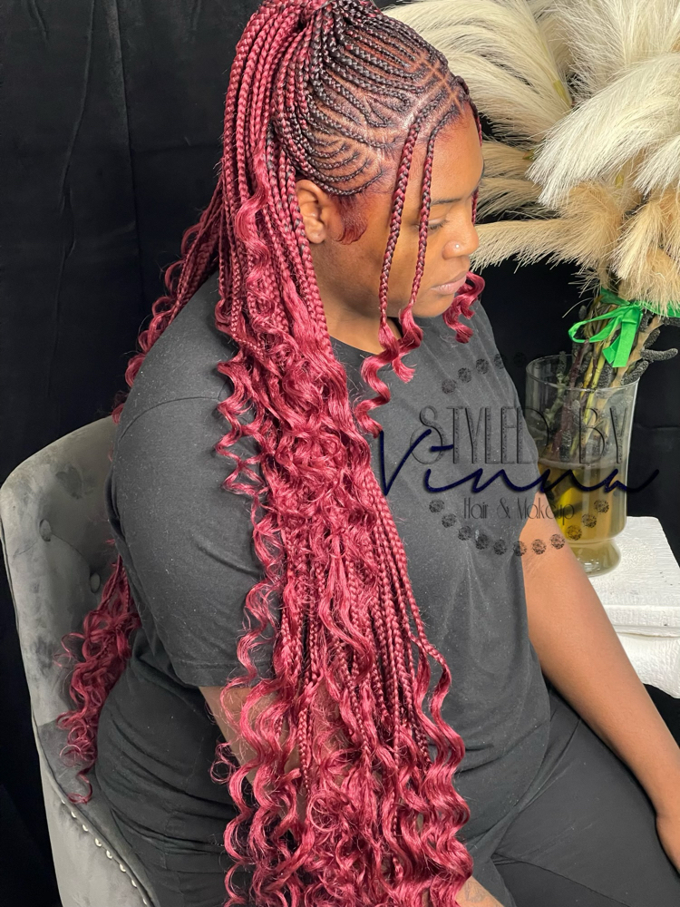 Tribal Knotless Braids Medium