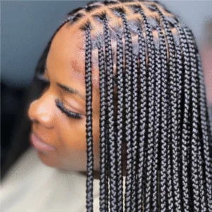 Small Knotless Braids Waist Lenth at Hollywood Soul Salon Ouchlesshairbraiding in San Diego, CA