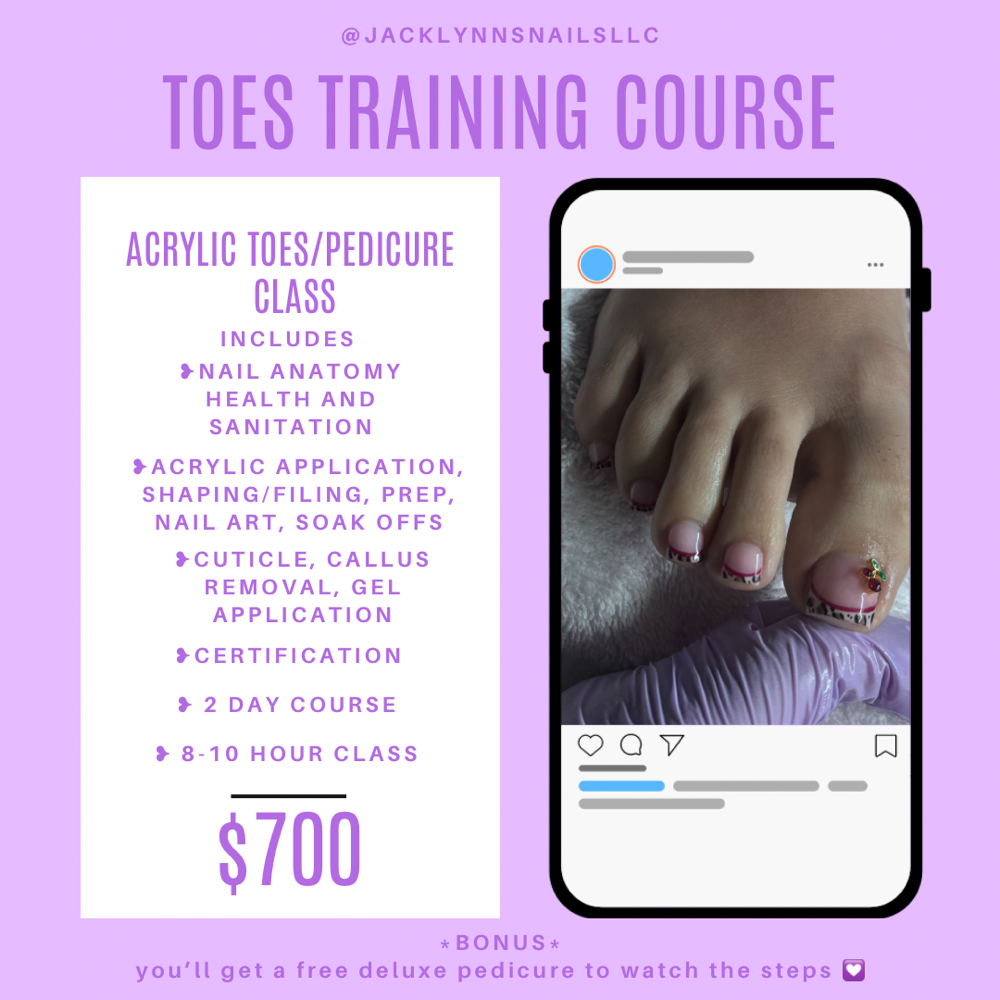 Acrylic Toes Course at Jacklynns Nails Llc in Santa Ana, CA