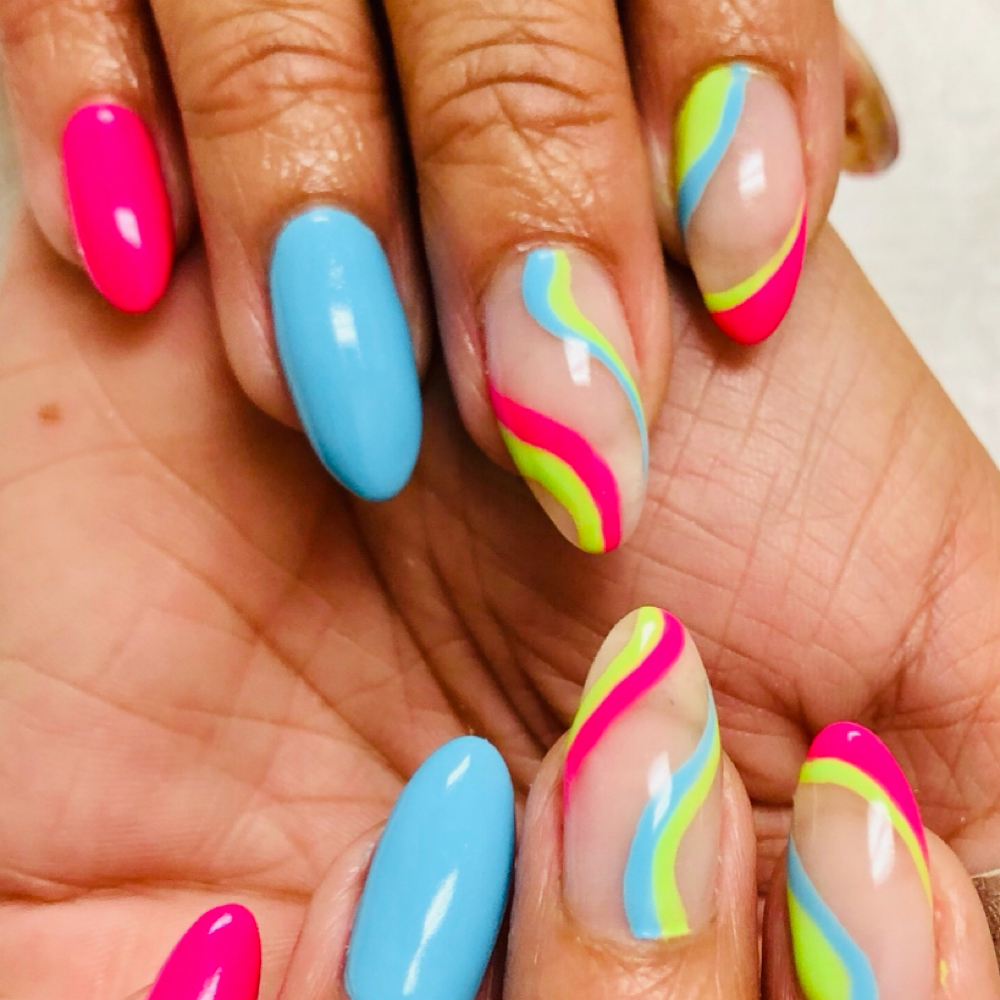 CND Hard Gel long -with Simple Art at Roxie Naild It in Palm Harbor, FL