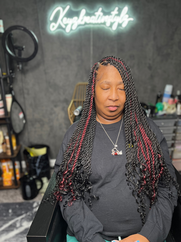 Knotless Twists at Keyzkreativestylz in Chesapeake, VA