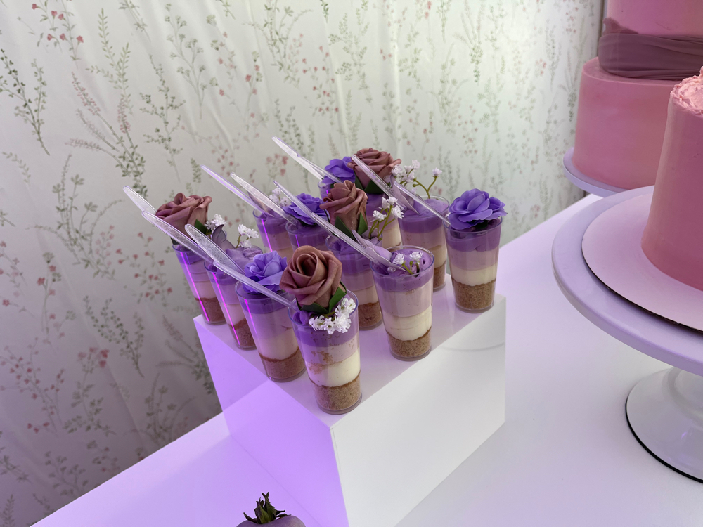 Custom Cheesecake Shooters at Sweeter than Honey in Dacono, CO