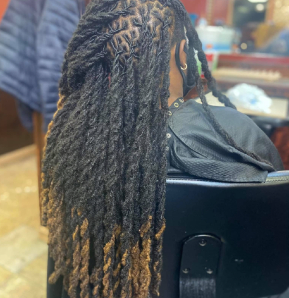 loc retwist (waist length) at Hair Harmony: ByHazel in Columbus, MS