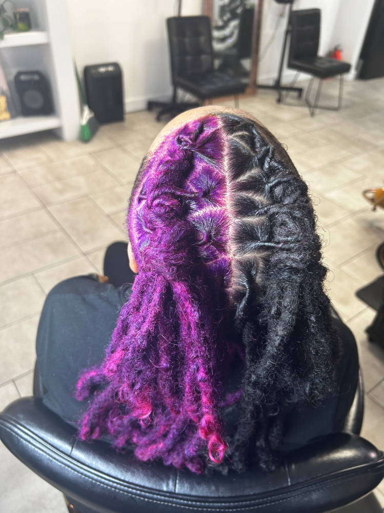 Half A Head Of Color On Locs