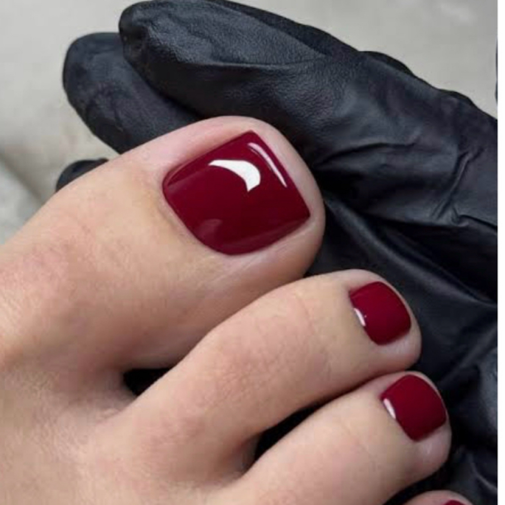 Gel pedicure at Aura Nail Studio in Costa Mesa, CA