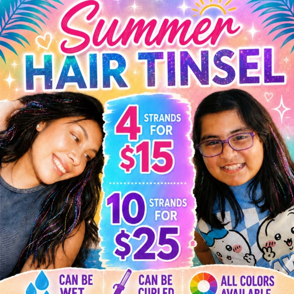 Hair Tinsel 🌟 (4 Strands ONLY) at Rebecca Marie Studios in Fresno, CA