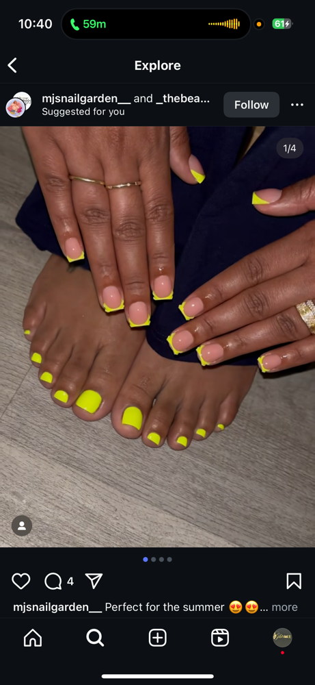 👣 Toe Full Set (Gel polish only)