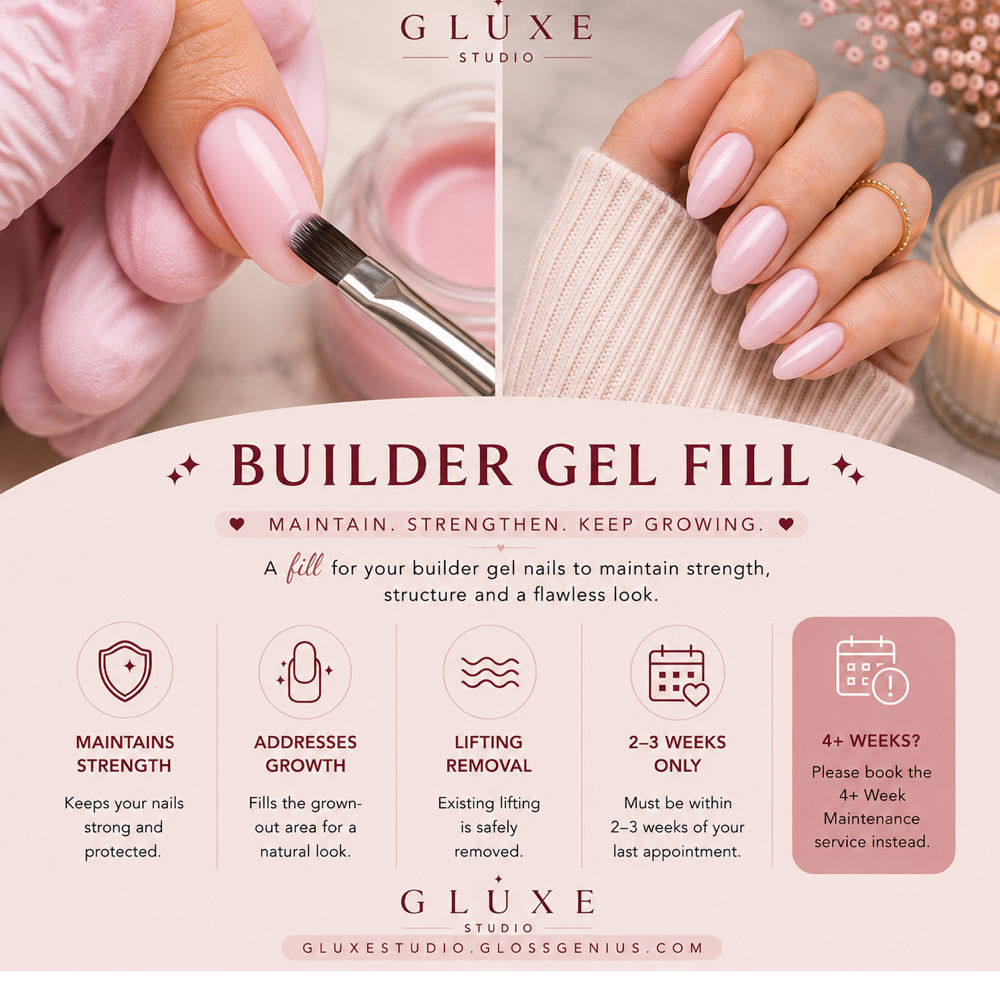 Builder Gel Fill at G-Luxe Studio LLC in Menomonee Falls, WI