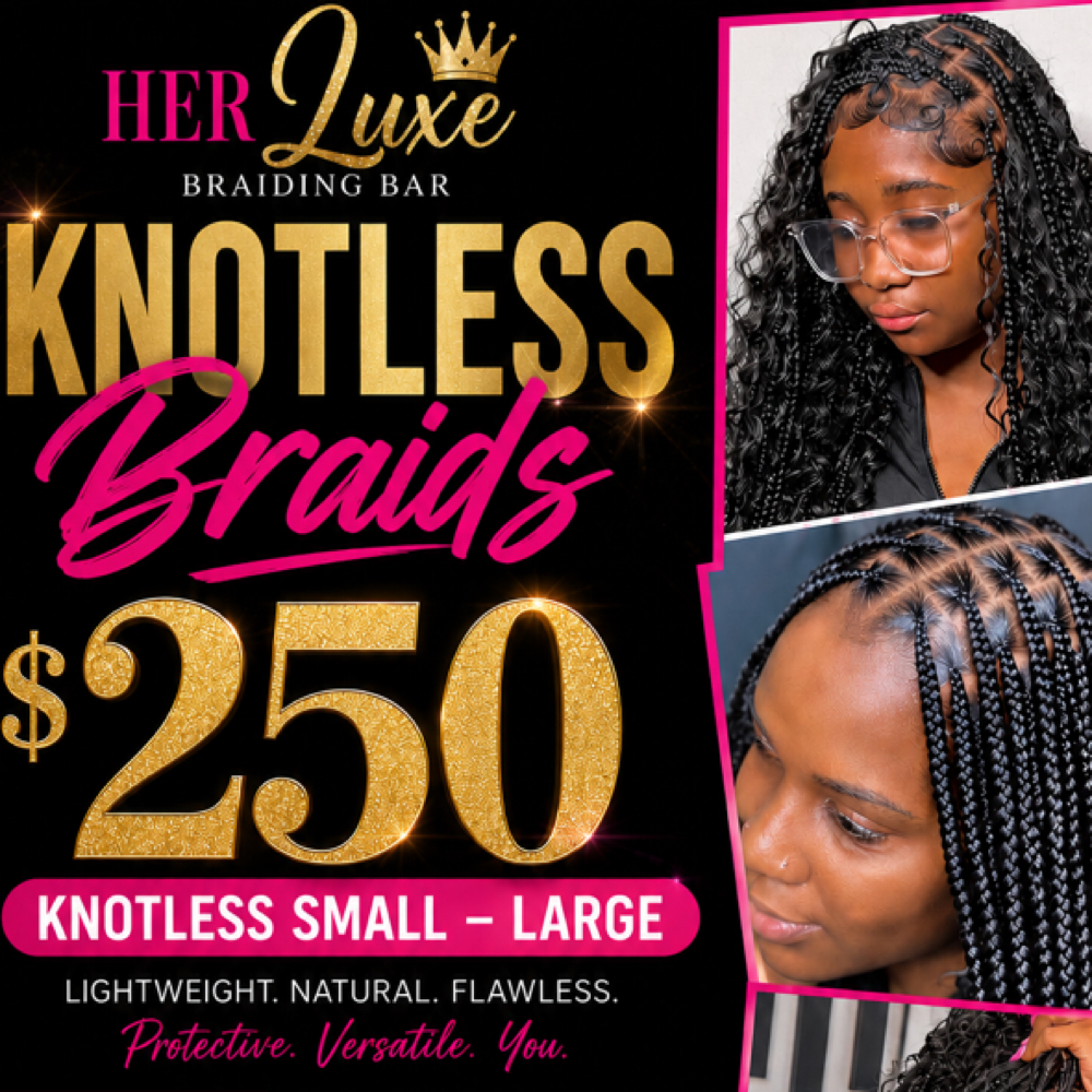 Knotless at Her Luxe Braiding Bar in Southaven, MS
