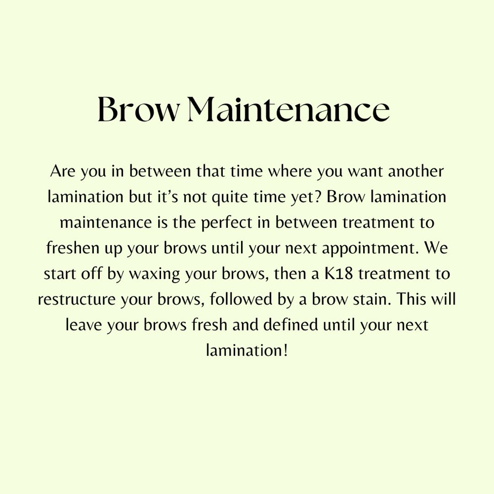 Brow Maintenance