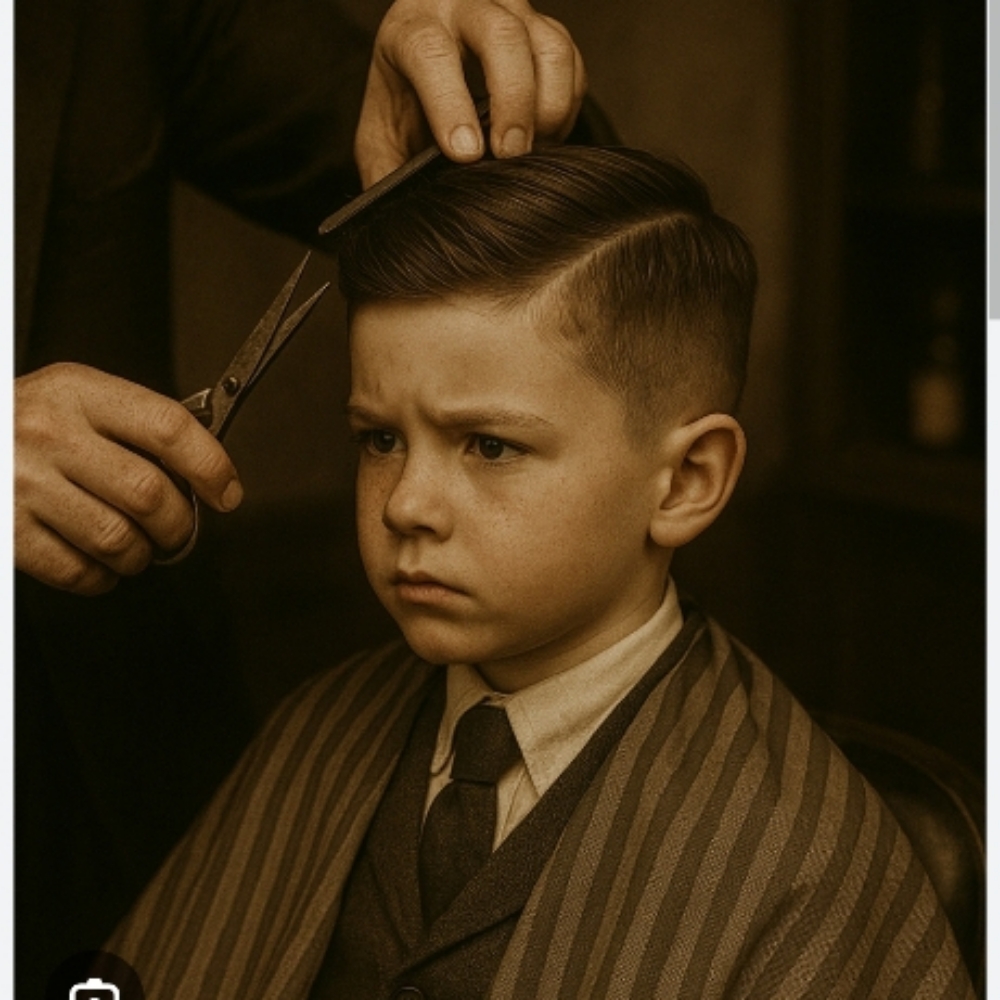 Tiny Boss at The Copper Fox Barbershop in Weatherford, TX