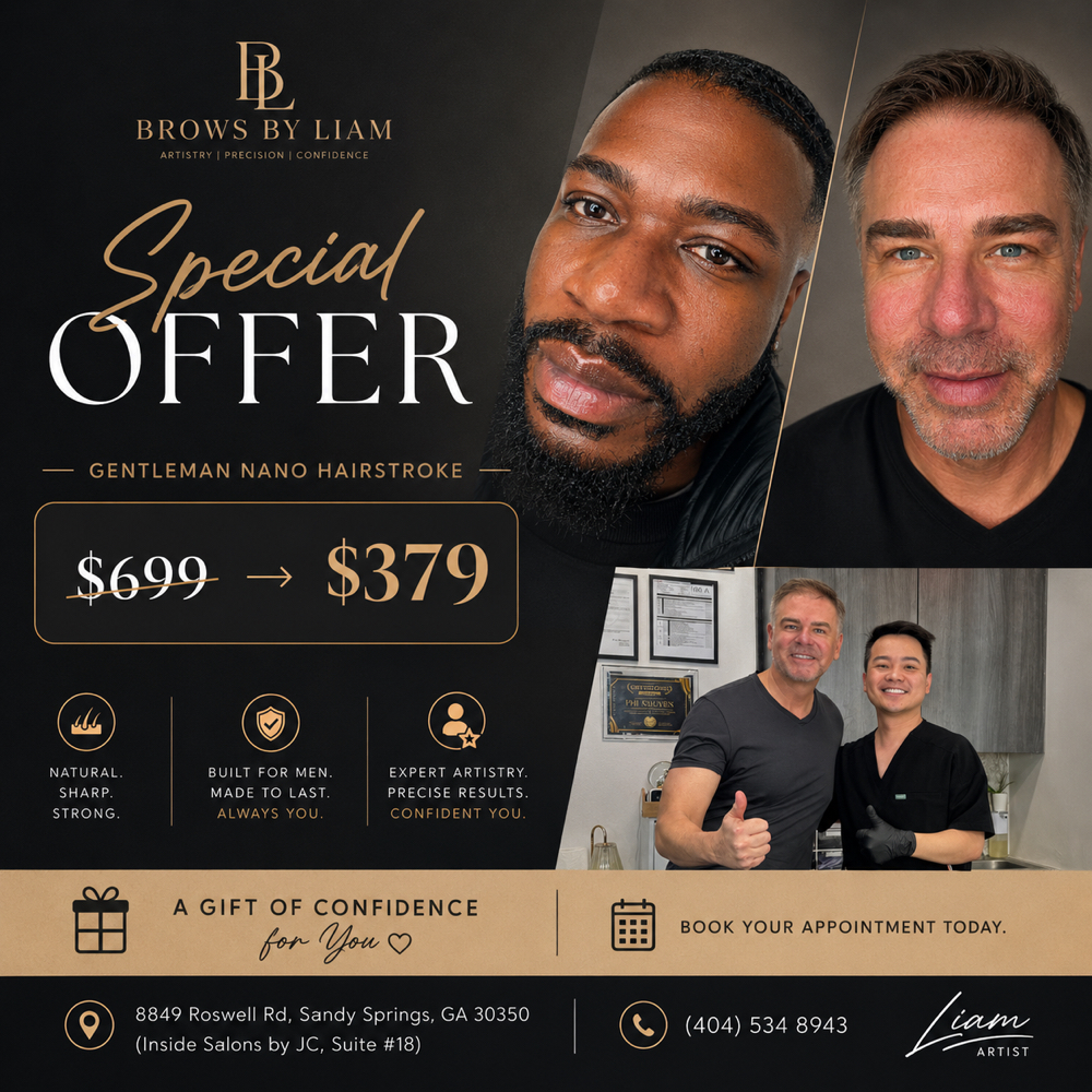 MEN’S SIGNATURE BROWS at Liam Studio - Permanent Beauty in Sandy Spring, GA