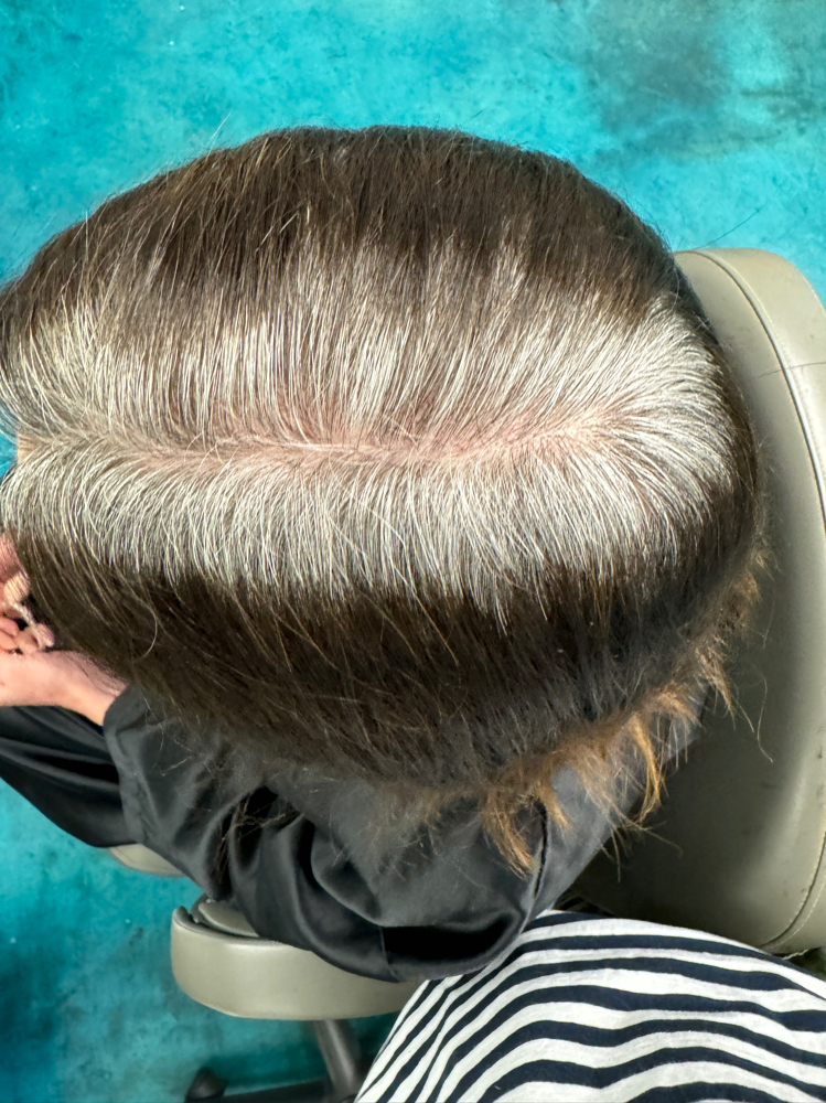 Grey Hair coverage at Archetype Studios by Alicia Breyne in Birmingham, AL