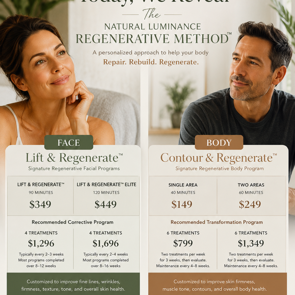 Contour & Regenerate™ Two Areas at Natural Luminance Skin & Body Wellness in Merrillville, IN