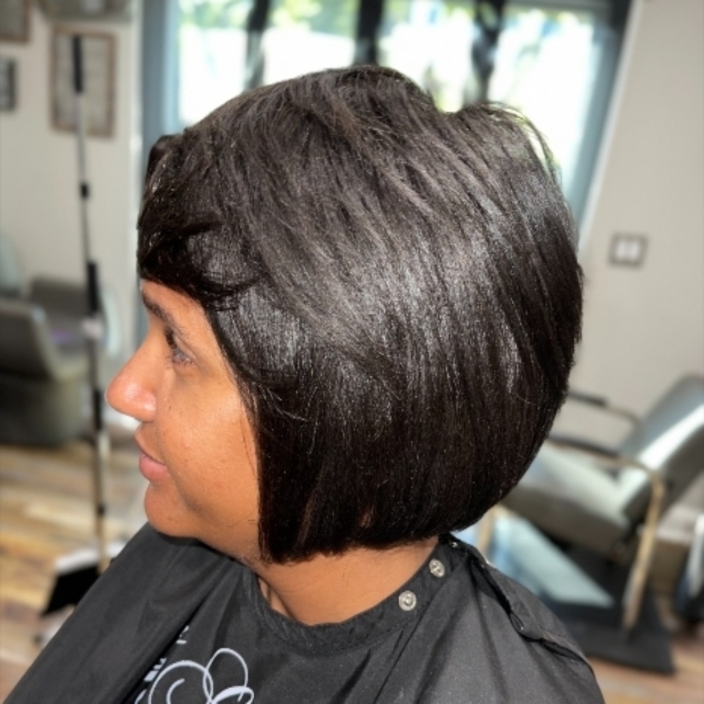 Gray Coverage + Cut + Style at Hair by Dawn Katera in Temple Hills, MD