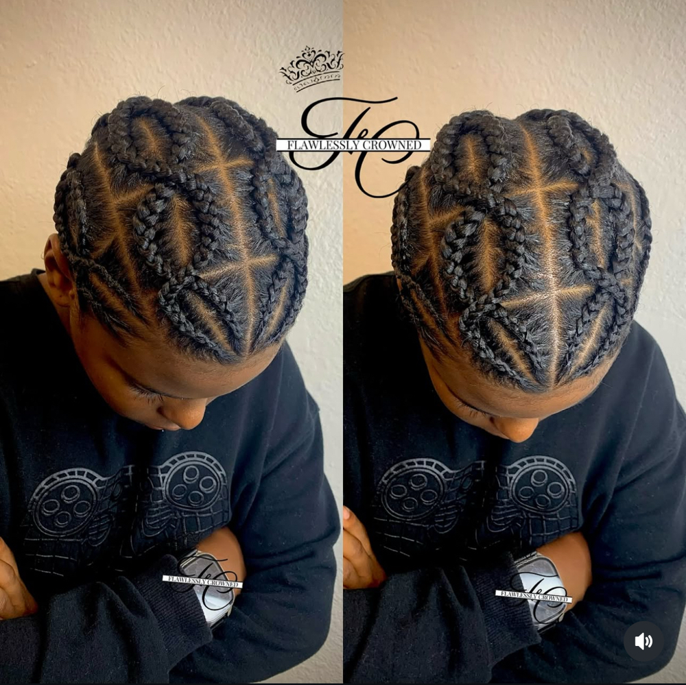 Boys Cornrows W/ Designs