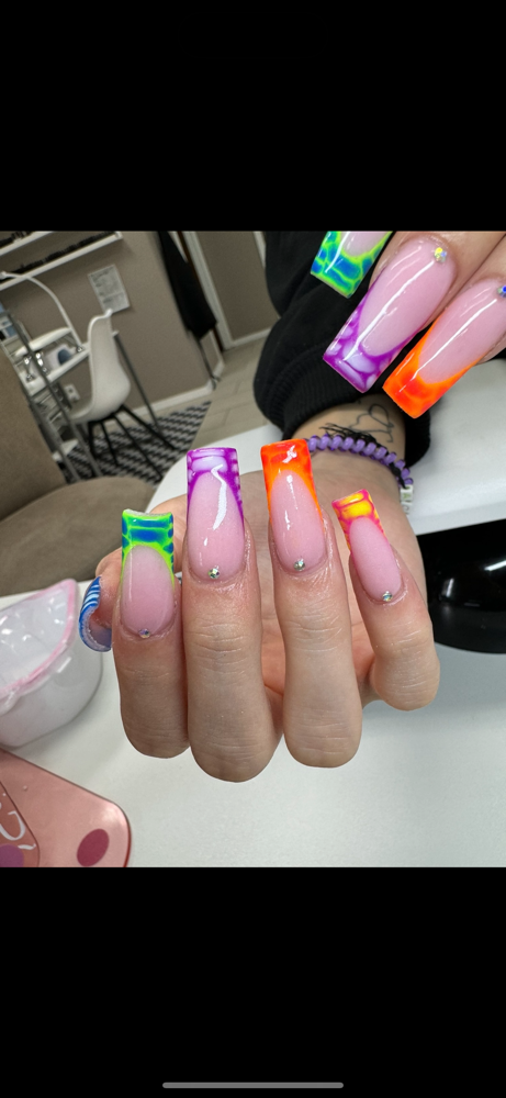 Long Acrylic Set W/ French Tips