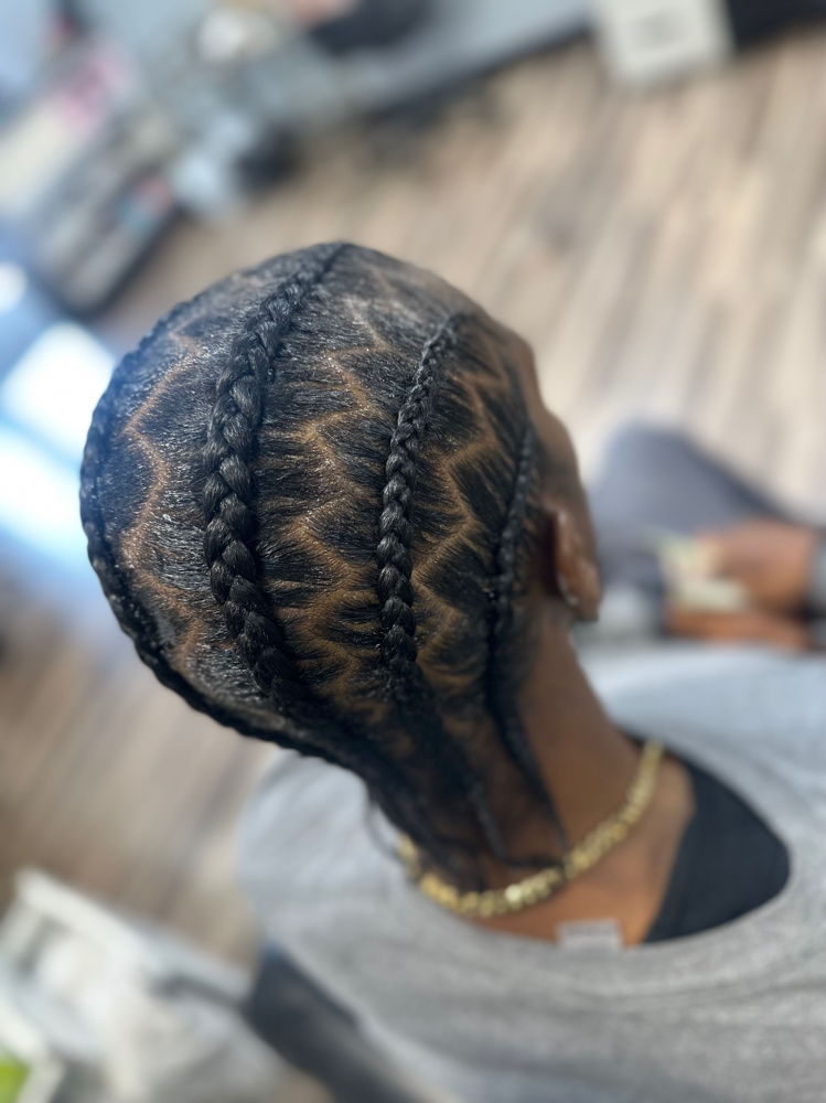 6 Braids straight backs, wt, zigzag