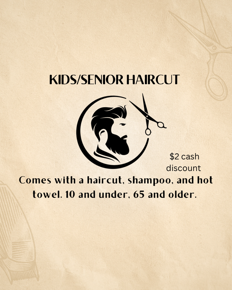 Kids/senior Haircut (10- Or 65+)
