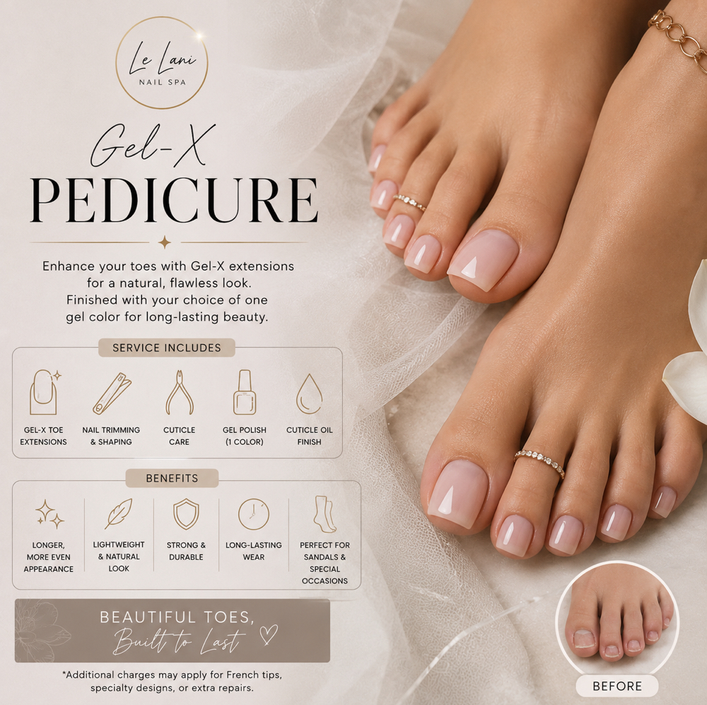 Dry Gel-X Pedicure Only at Le Lani Nail Spa in Los Angeles, CA