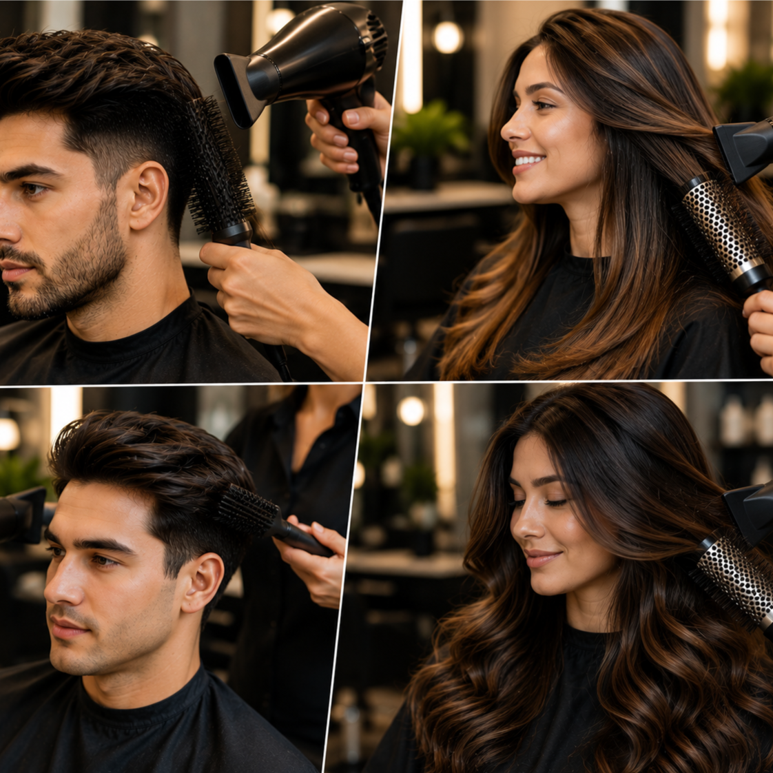Blow-Dry Styling (Dryer & Brush) at HairBar Salon BarberShop in Cross Roads, TX