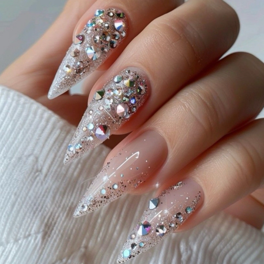 Rhinestones at MD. Russian Manicure & Gel Extensions in San Jose, CA