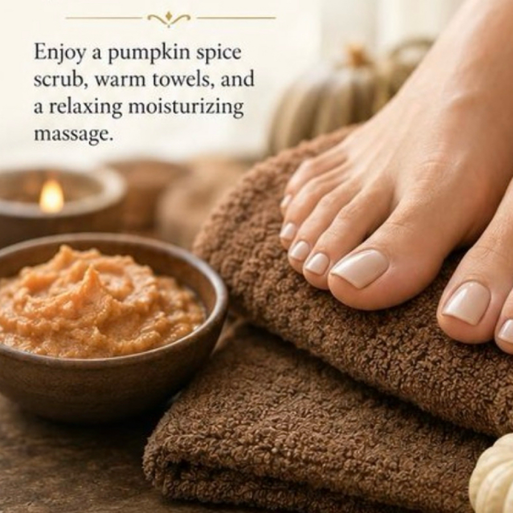 Pumpkin Spice Luxury Spa Pedicure at Glow Luxe Aesthetics in Erie, PA