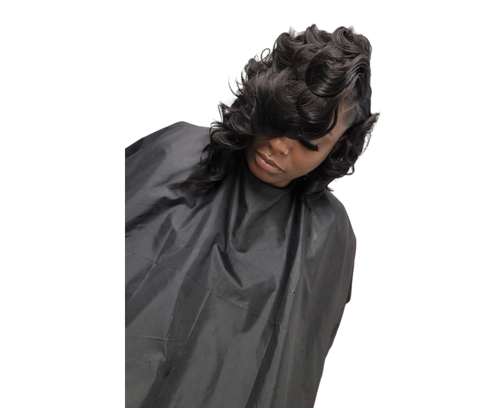 CURLED SIDE PART BOB -HAIR INCLUDED