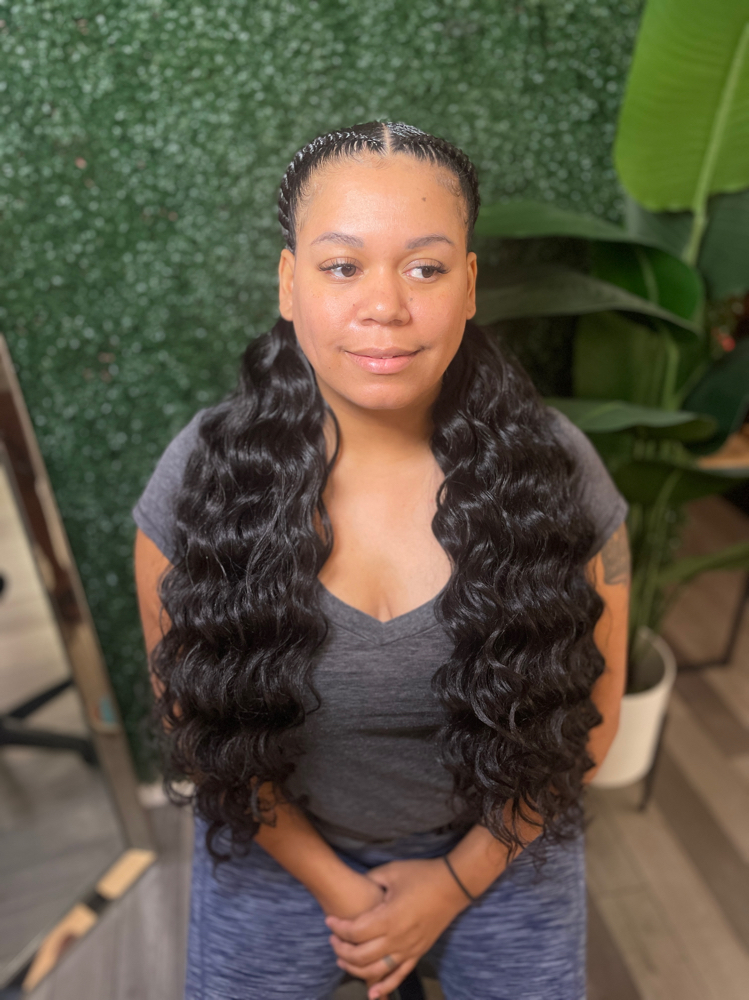 Dutch Braids With Sewin Curly Ends