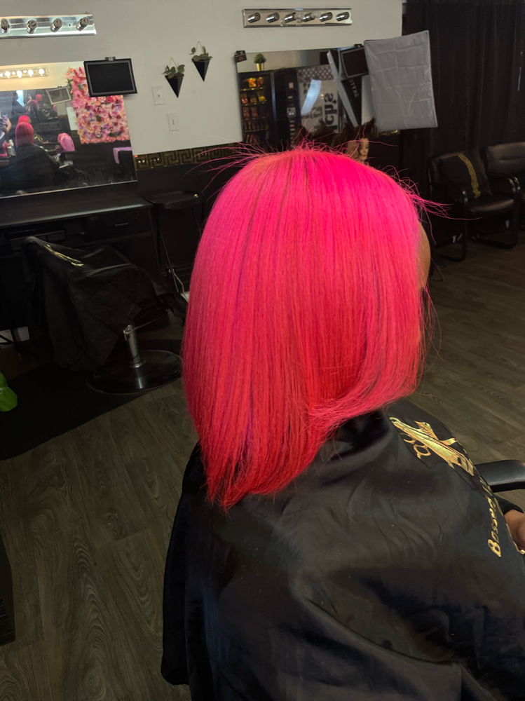 Wash & Flat Ironed