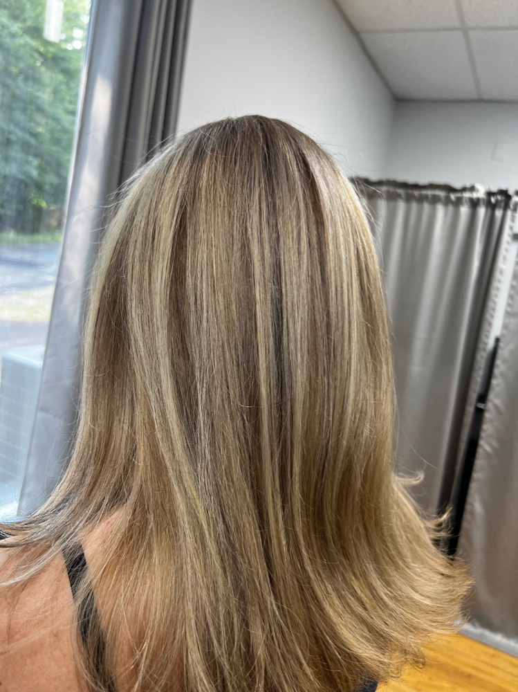 Root Retouch, Foils + Blowdry