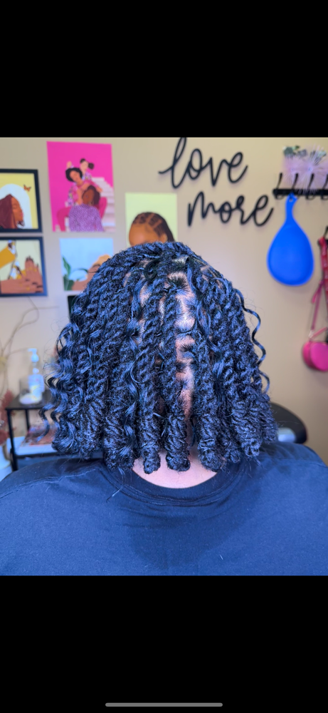 ✨Extended✨Loc Knot Bob + Curls 🌀