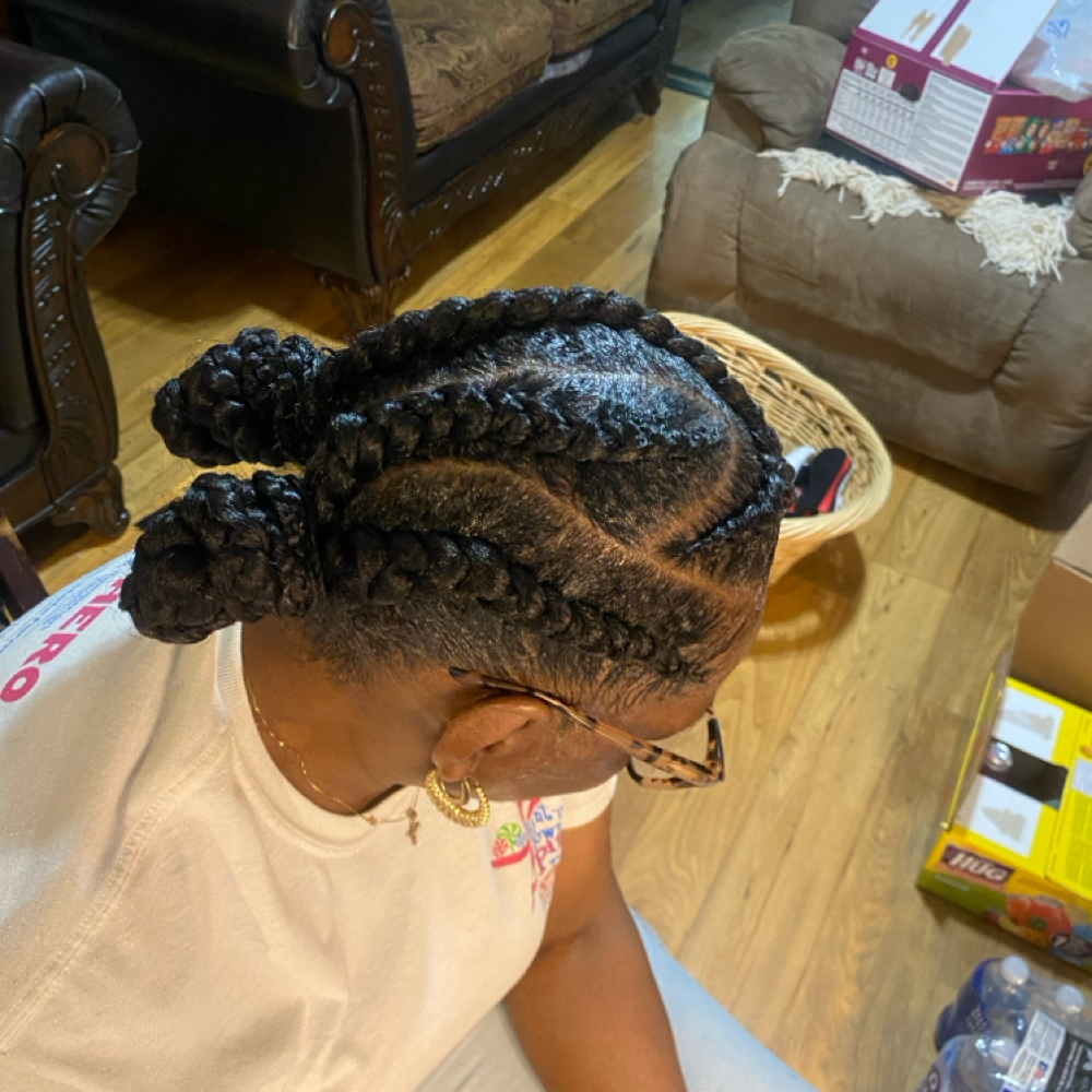 3-4 Braids Pinned Back at Lashes By Lala LLC in Opelousas, LA