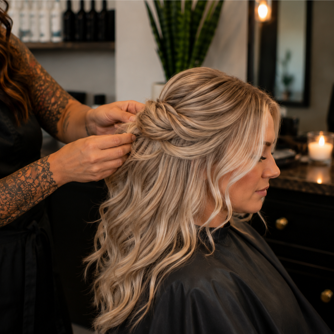 Bridal Hair Trial at Milk and Honey Hair Collective in Auburn, CA