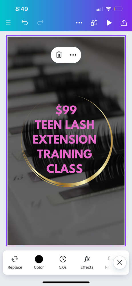 Intro to Lash extensions Teen class