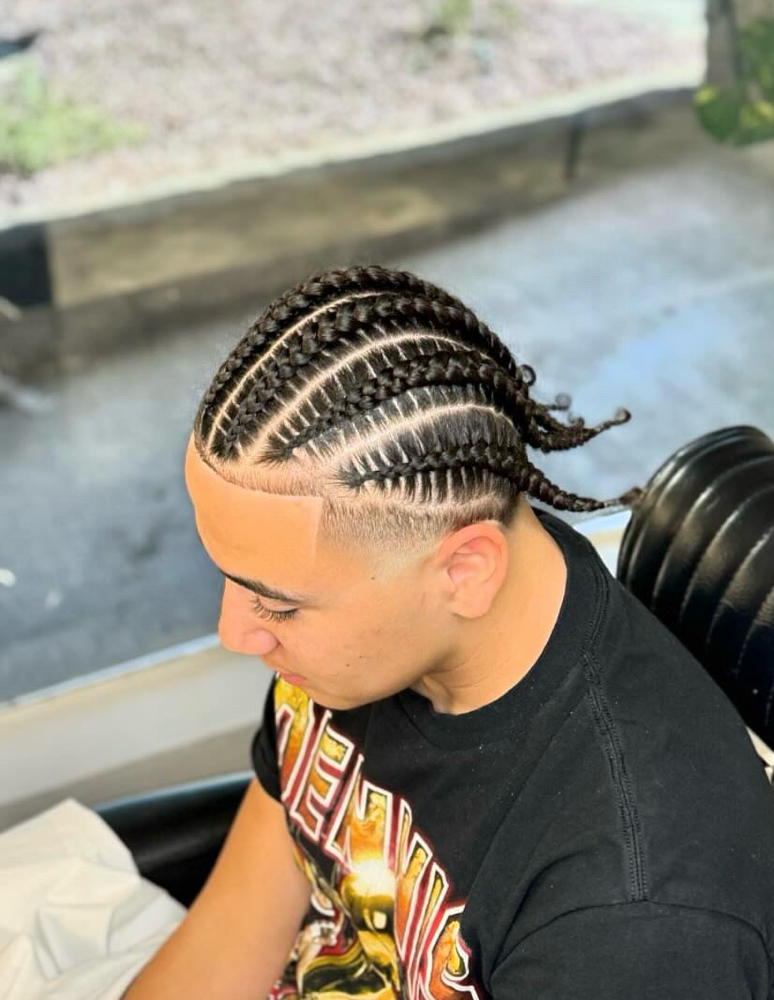 4-7 Half Head Natural Cornrows