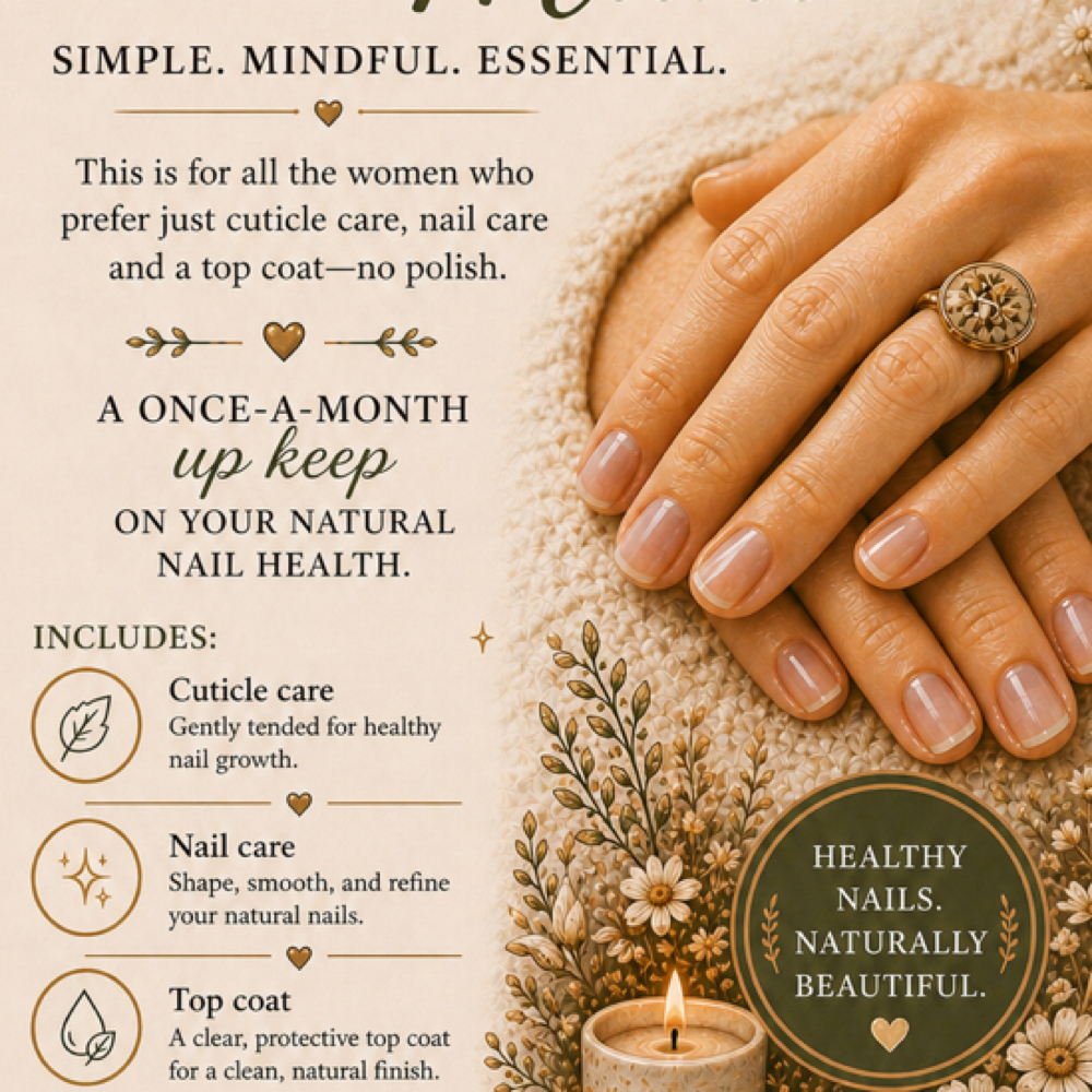 Maintenance Mani No Polish at NailedxShelby in Bedford, PA