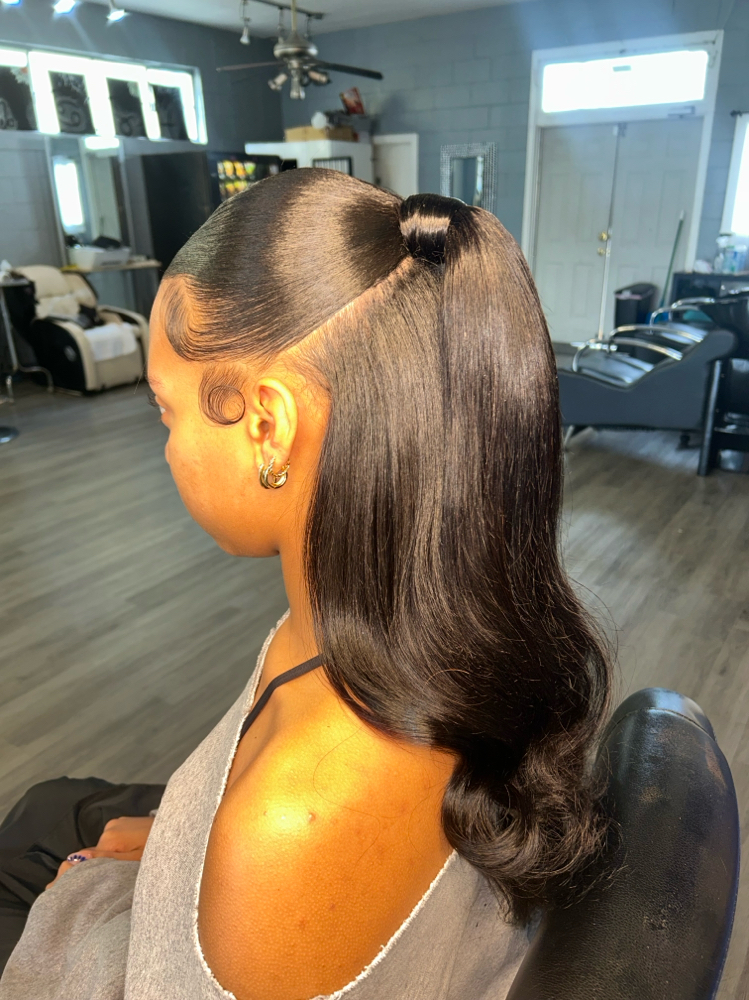 Half up half down Sew-in at Jvona Brown in Fairfield, CA