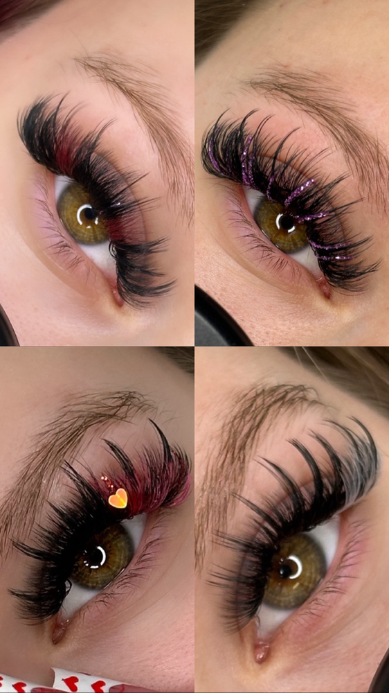 Glitter/Decals/Colored Lashes