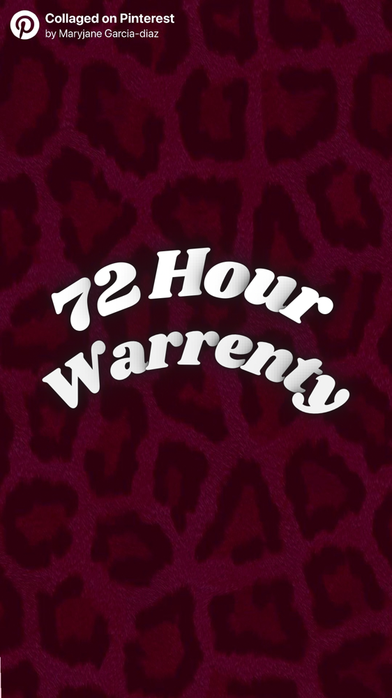 72 Hour Warrenty