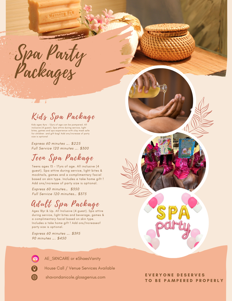 Spa Party Packages