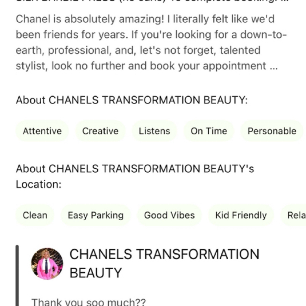 Hydration Treatment at Chanel’s Transformation Beauty Bar in Warner Robins, GA