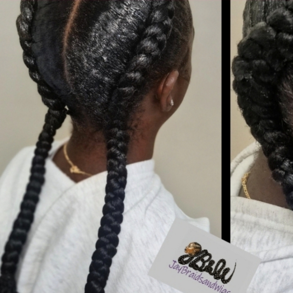 Feedin Braids Straight Back at Jaybraidsandwigs in Baytown, TX