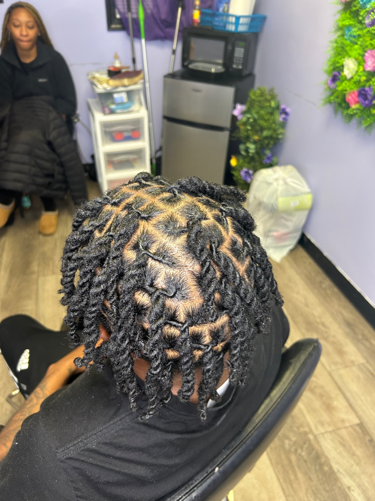 Wash/Retwist/2 strand*pass eyebrow*